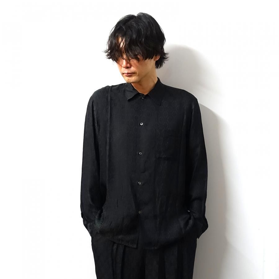SU スー　ウールシャツジャケットstein COMOLI ANCELLM stein / OVER SLEEVE COMBINE SHIRT JACKET(BLACK)通販サイト - 京都