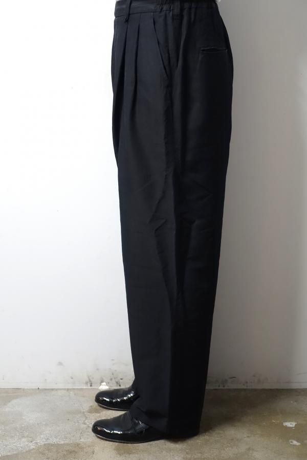 シュタイン　スラックス ssstein(シュタイン)/WOOL/SILK WIDE EASY TROUSERS/BLACK 通販
