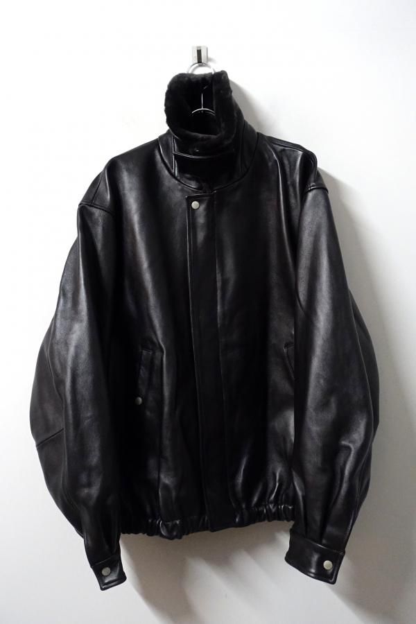 ssstein(シュタイン)/MOUTON COLLAR SHEEP LEATHER ZIP JACKET/GREY