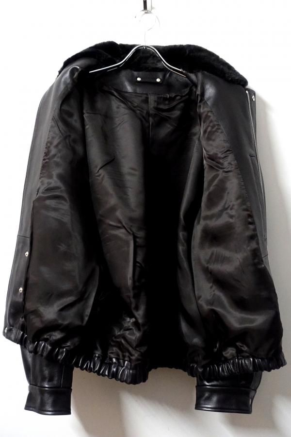 ssstein(シュタイン)/MOUTON COLLAR SHEEP LEATHER ZIP JACKET/GREY