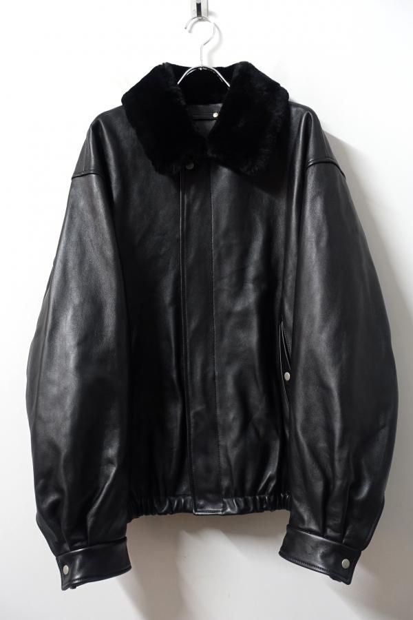 ジャケット・アウター ssstein SHEEP LEATHER HOODED ZIP JACKET ssstein(シュタイン)/MOUTON COLLAR SHEEP LEATHER ZIP JACKET