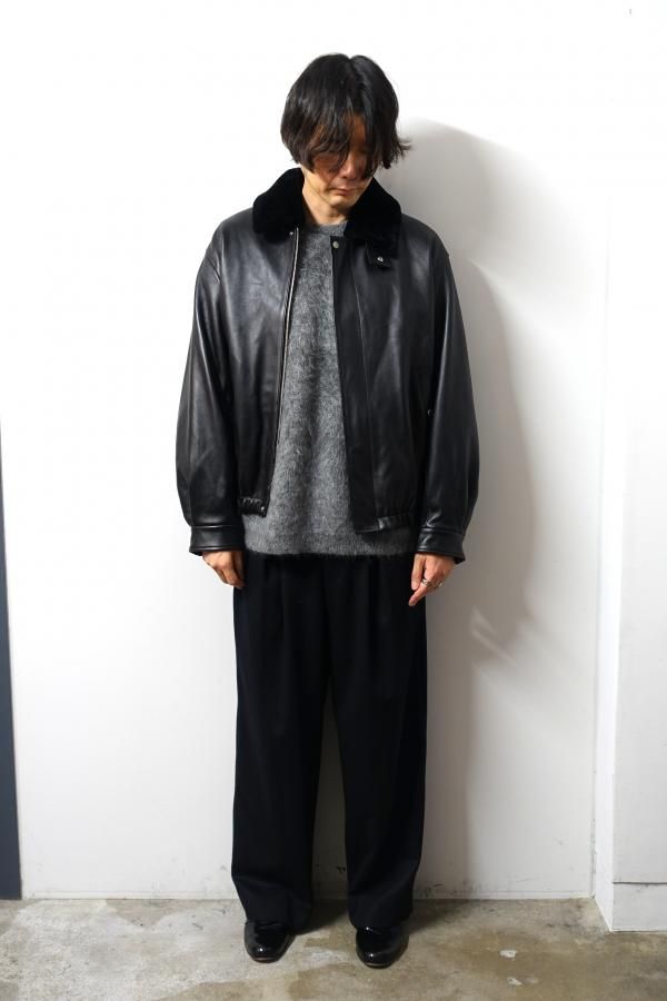 00’s archive fur sheep leather jacket 黒 JIL SANDER(ジルサンダー) 00's Archive Lamb Leather Jacket