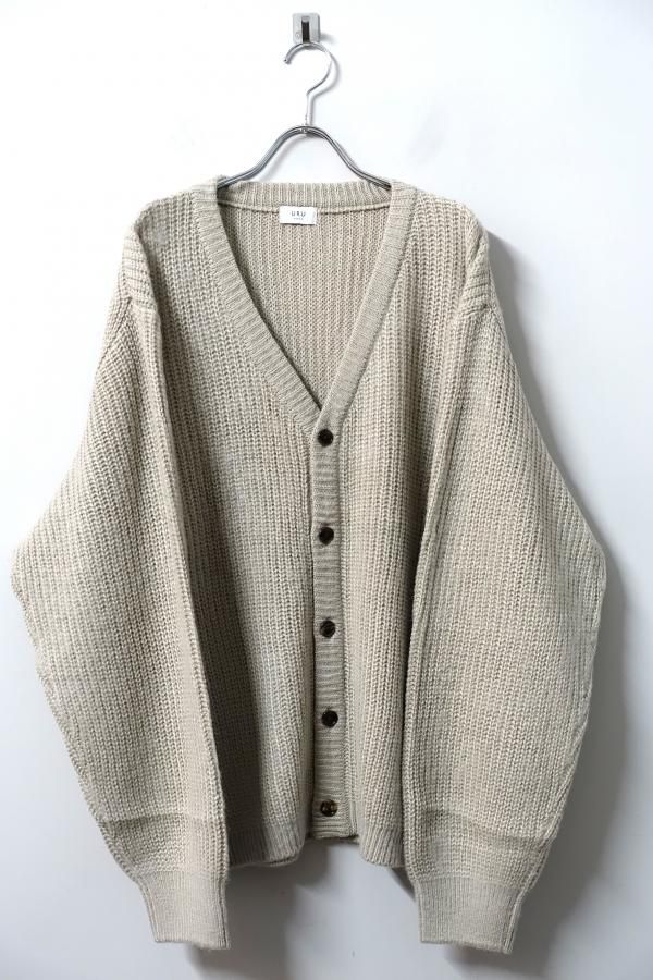 URU(ウル)/KNIT CARDIGAN/L.BEIGE 通販 取り扱い-CONCRETE RIVER