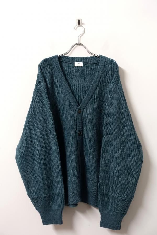 URU(ウル)/KNIT CARDIGAN/D.GREEN 通販 取り扱い-CONCRETE RIVER