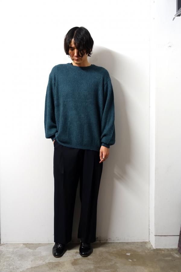 URU(ウル)/CREW NECK KNIT/Y.Green URU(ウル)/CREW NECK KNIT/D.GREEN 通販 取り扱い-CONCRETE RIVER