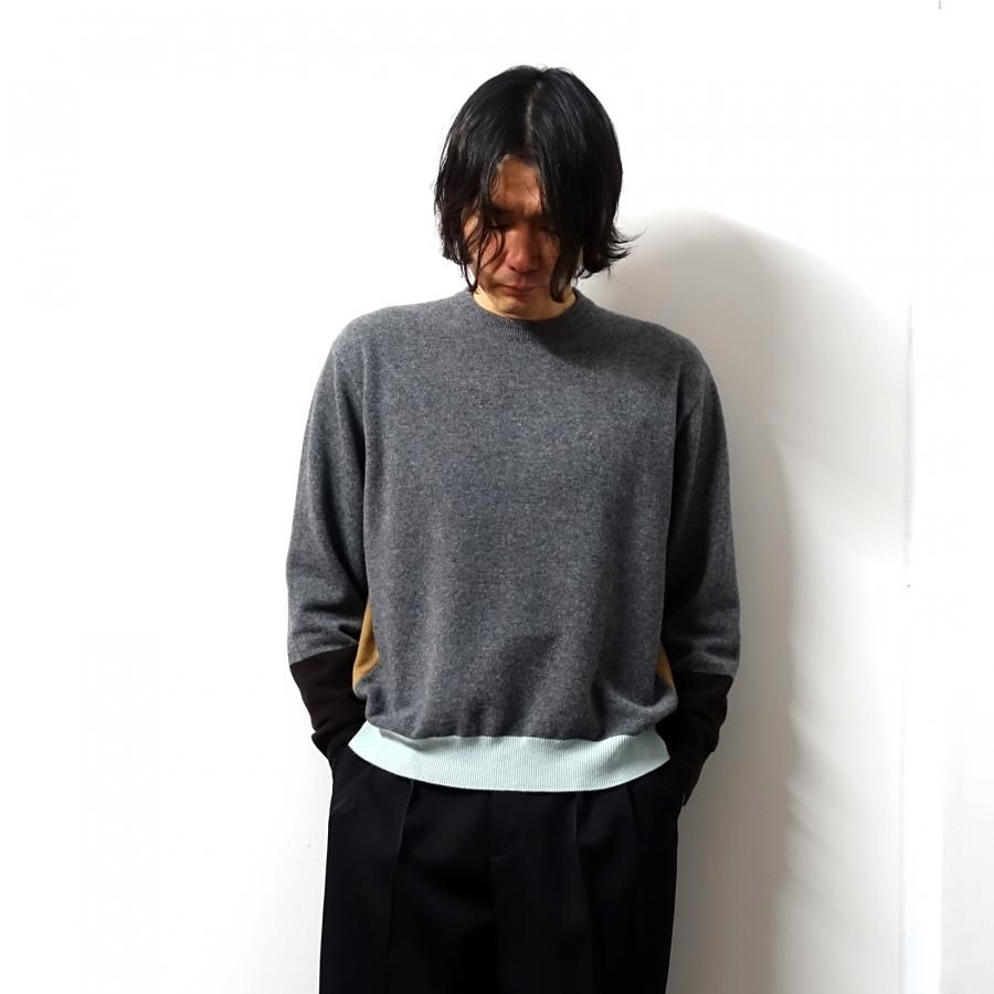 <img class='new_mark_img1' src='https://img.shop-pro.jp/img/new/icons13.gif' style='border:none;display:inline;margin:0px;padding:0px;width:auto;' />ssstein(奿)/EXTRA FINE WOOL KNIT COLOR BLOCK LS/GREY MULTI