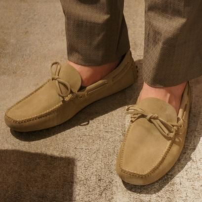 カーシュー　ドライビングシューズ（ベージュスエード） - SO-KUTSU | The Finest import shoes for men