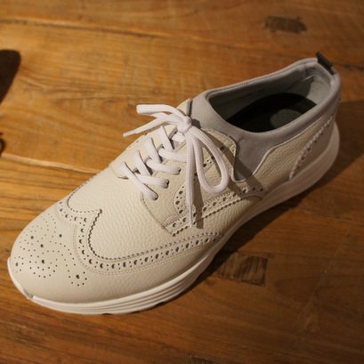 ヒロシツボウチ ウイングチップレザースニーカー HTO-0258（ホワイト） - SO-KUTSU | The Finest import shoes  for men