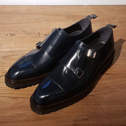 ＷＨ ダブルエイチ ダブルモンクストラップ ＷＨ-0310（ネイビー） - SO-KUTSU | The Finest import shoes  for men