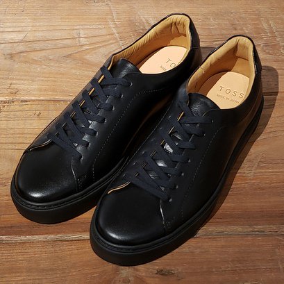 ＴＯＳＳ レザースニーカー Ｃｈｅｓｔｅｒ（ブラック） - SO-KUTSU | The Finest import shoes for men