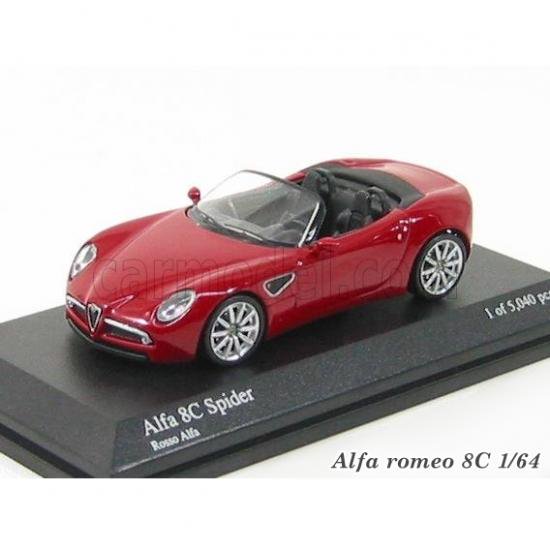 アルファロメオ 8C スパイダー レッド 1/64 MINICHAMPS ALFA