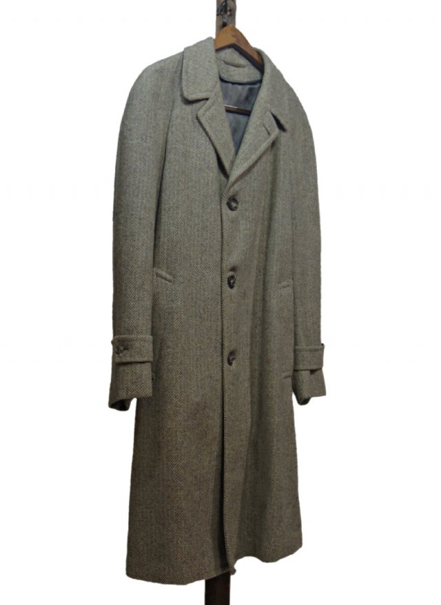 70's USA Harris Tweed Vintage Long Coat #97<img class='new_mark_img2' src='https://img.shop-pro.jp/img/new/icons8.gif' style='border:none;display:inline;margin:0px;padding:0px;width:auto;' />