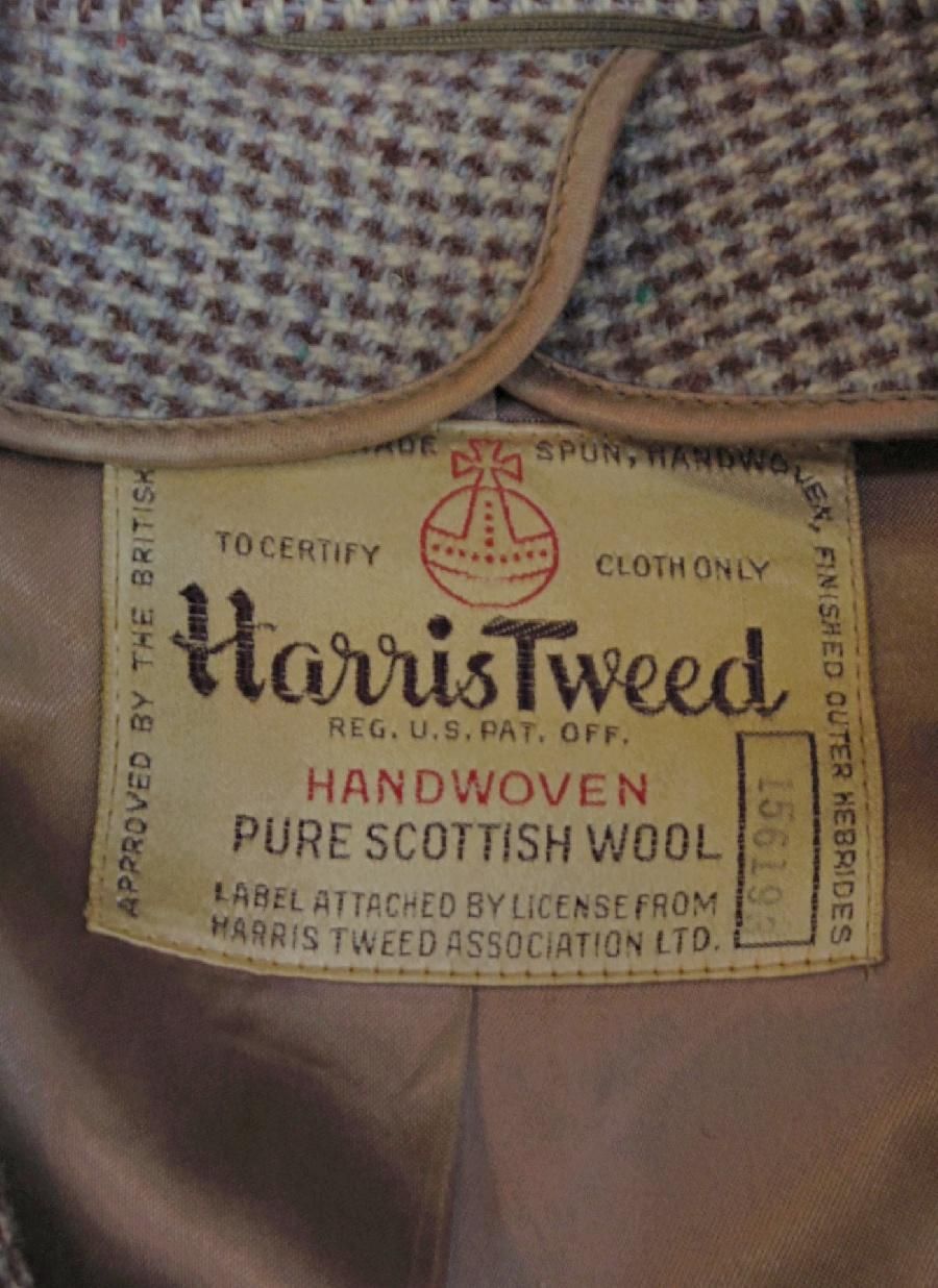 70s USA製 ヴィンテージ Hariss Tweed ハリスツイード コート