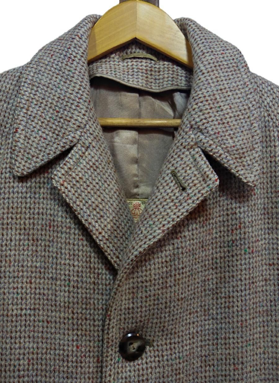 Harris Tweed ステンカラーコート　vintage HARRIS TWEED ] ツイードステンカラーコート – AWC │ active
