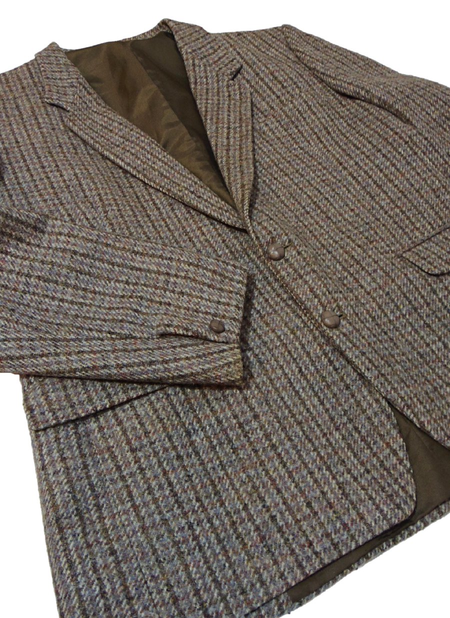 70s 英国製 ヴィンテージ Harris Tweed ビッグサイズ ハリスツイード