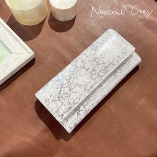 Neutral Gray：“Marble” ギャルソン長財布 【ホワイト】