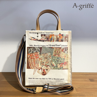 AgriffeVintage magazine 2wayȡȡFabric/Sea<img class='new_mark_img2' src='https://img.shop-pro.jp/img/new/icons7.gif' style='border:none;display:inline;margin:0px;padding:0px;width:auto;' />