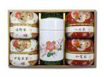Ｈ７３１０　伊万里焼茶筒【桜】と九州銘茶味わいセット