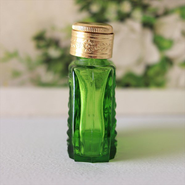 チェコ ボヘミアガラス 香水瓶 六角×ダイヤGR - tekuteku東欧雑貨店