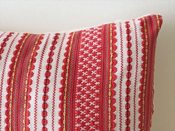 ハンガリー 刺繍のクッションカバーRE 民芸ストライプ模様 - tekuteku