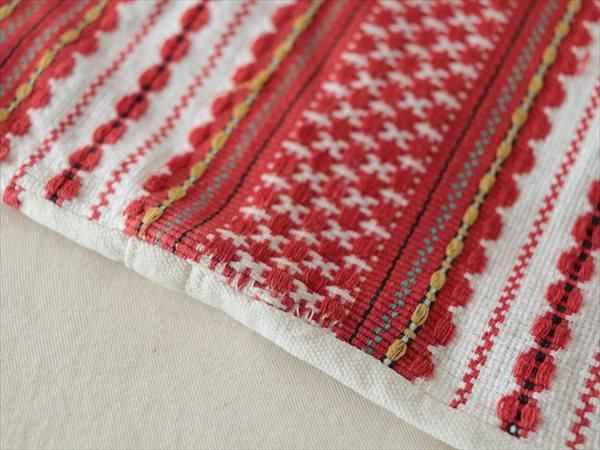 ハンガリー 刺繍のクッションカバーRE 民芸ストライプ模様