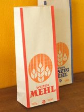 ドイツ 小麦粉用の古い紙袋　赤 3枚セット