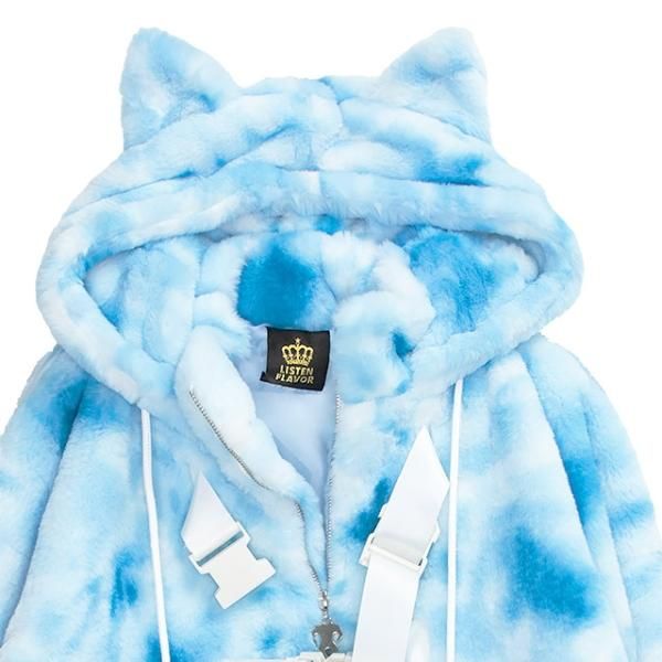 LISTENFLAVOR ゲーミング猫耳バックルファーブルゾン