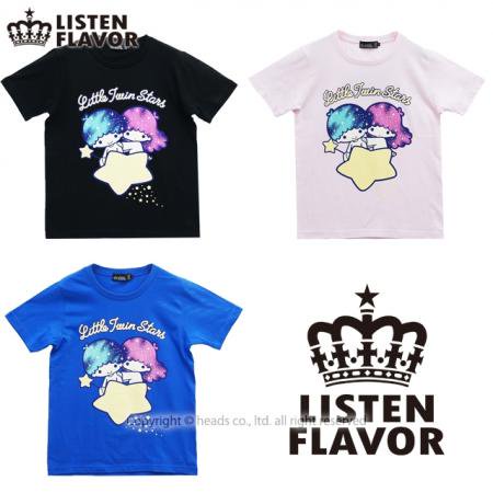 リトルツインスターズ×リッスンフレーバー　コズミックリトルツインスターズTシャツ