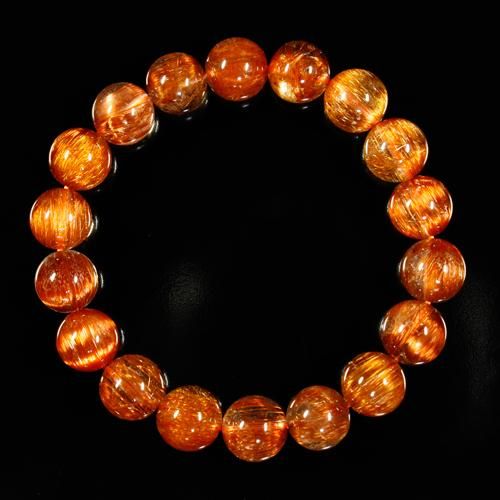 ルチルクォーツ　オレンジルチルクォーツ　粒 1粒売り】☆ルチルの王道!!☆極太タイチン針☆黄金の輝き