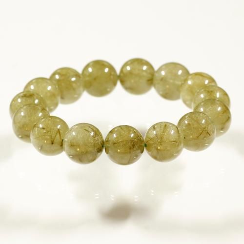 3年振りの掲載!! 】【希少性抜群】グリーンルチルクォーツ 14mm