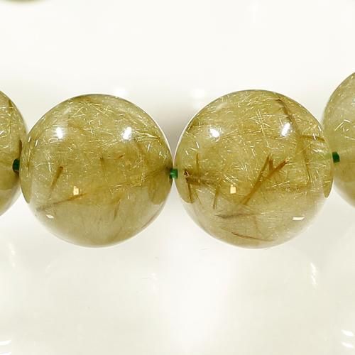 3年振りの掲載!! 】【希少性抜群】グリーンルチルクォーツ 14mm～14.5