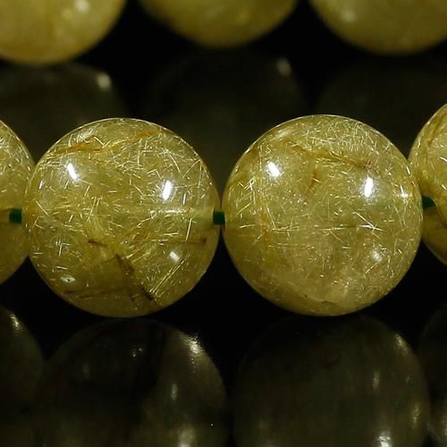 3年振りの掲載!! 】【希少性抜群】グリーンルチルクォーツ 14mm