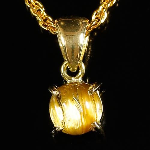 透明度抜群】タイチンルチルクォーツ 5mm/18金 ペンダントトップ