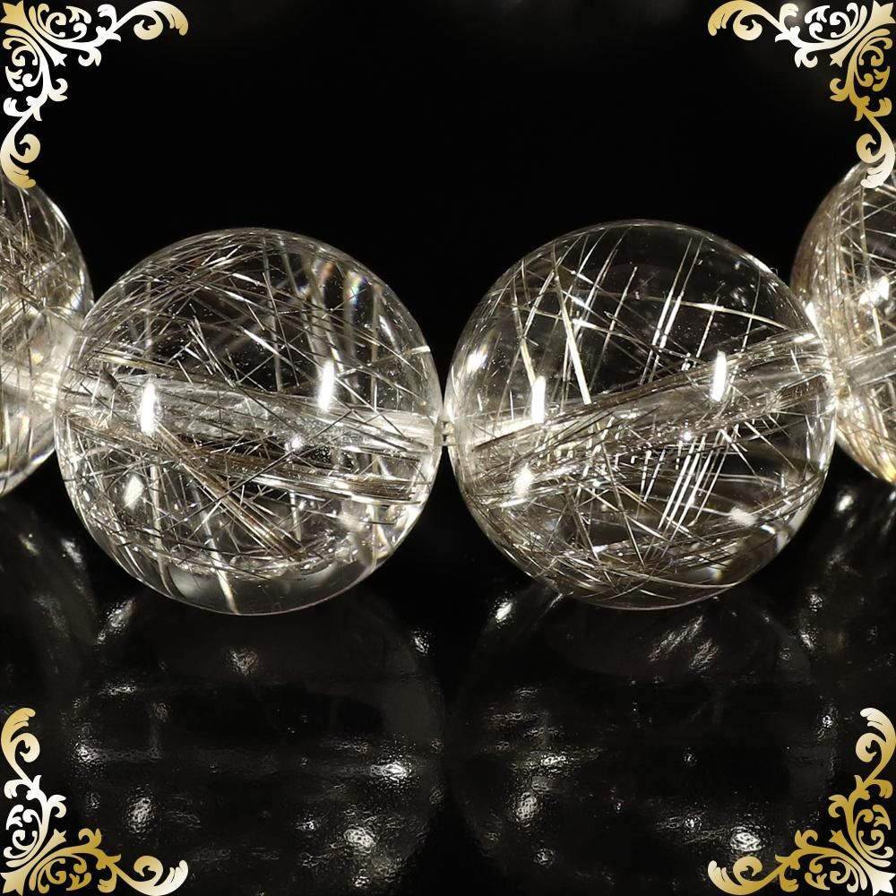 プレミアムタイチンシルバープラチナルチルクォーツ 16mm～16.5