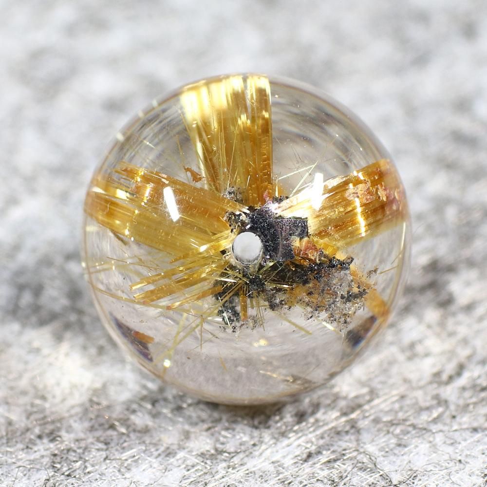 【値下げ】 高品質 太陽放射 タイチンルチル ゴールドルチル8mm ルチル最強のエネルギー 1粒売り 14ミリ 太陽放射タイチンルチル