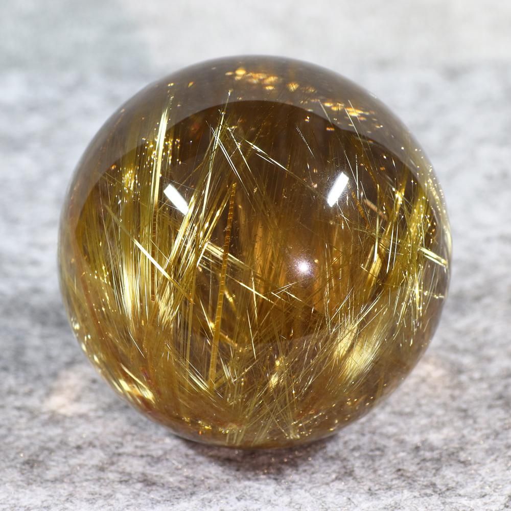 プレミアムタイチンルチルクォーツ 50.4mm玉(無穴)(型番pfr078)