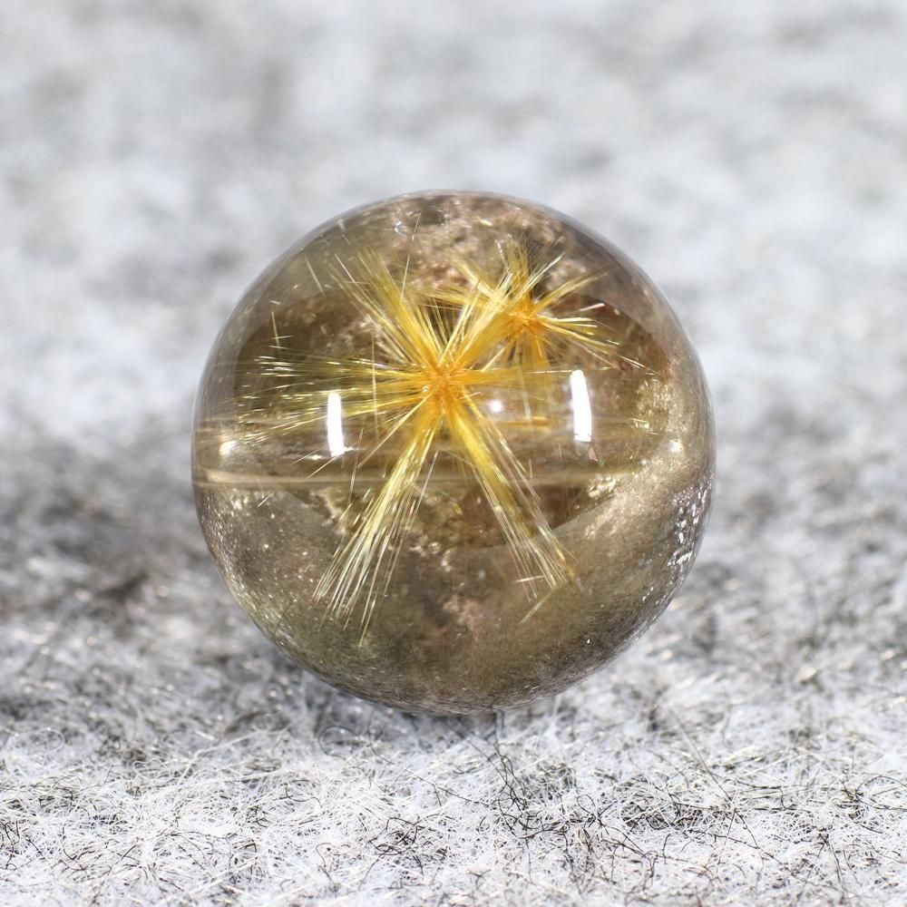 ガーデン入りスターバーストルチルクォーツ Φ15.2mm 粒(通し穴