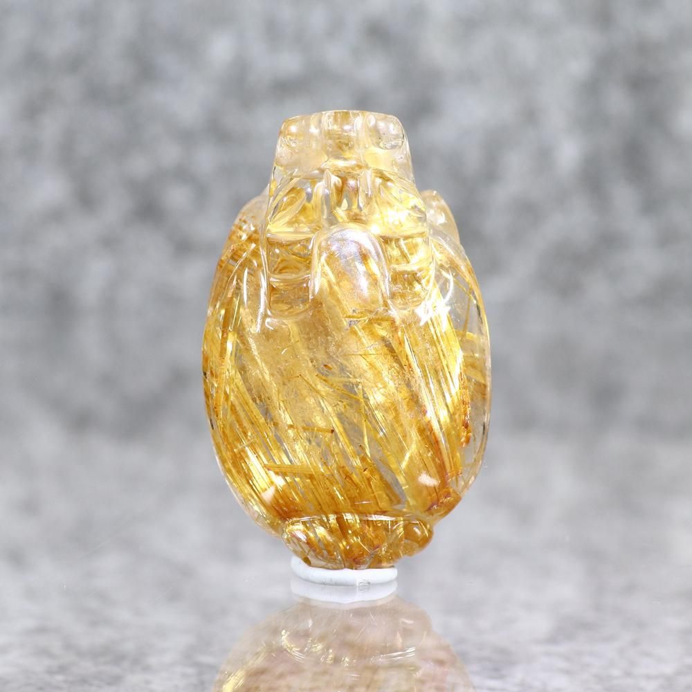 ロングイ　【龍亀】タイチンルチルクォーツ 正財運を高める最強風水アイテム】タイチンルチルクォーツ 龍亀