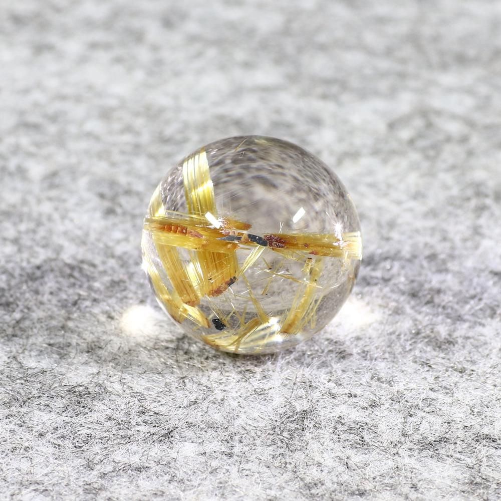 透明度抜群】タイチンルチルクォーツ(水晶ベース) 20.5mm玉(無穴