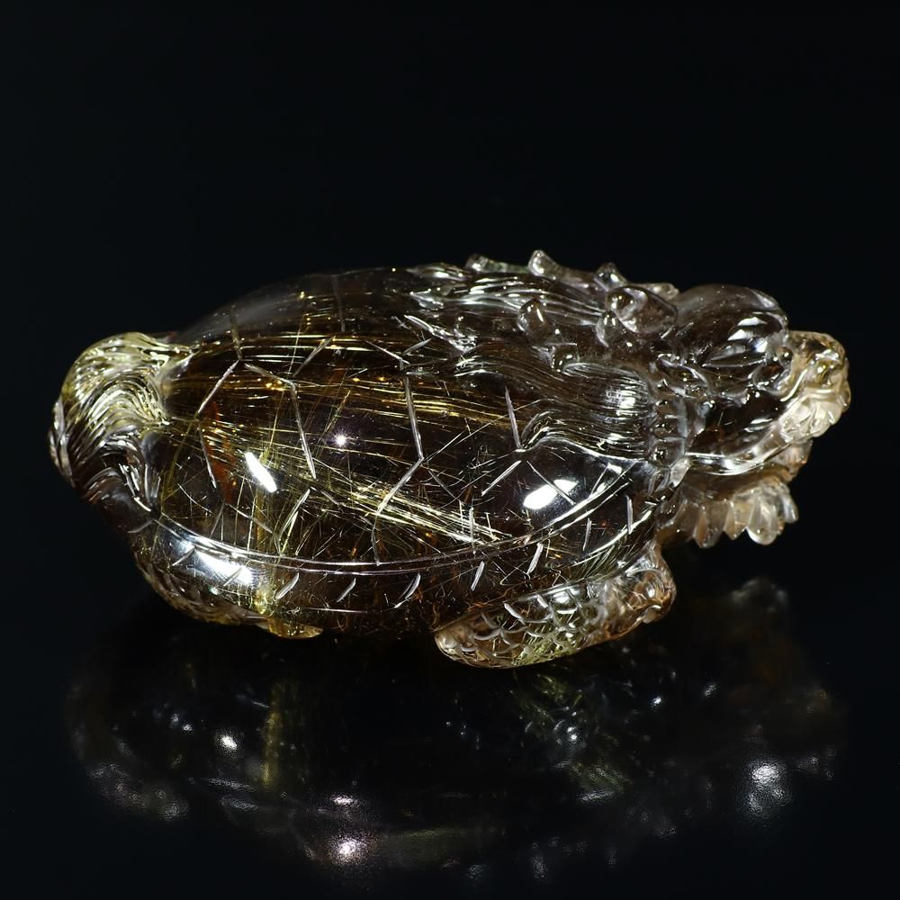 ルチル亀さん ⑧ 正財運を高めるゴールデンロングイ!!】タイチンルチルクォーツ