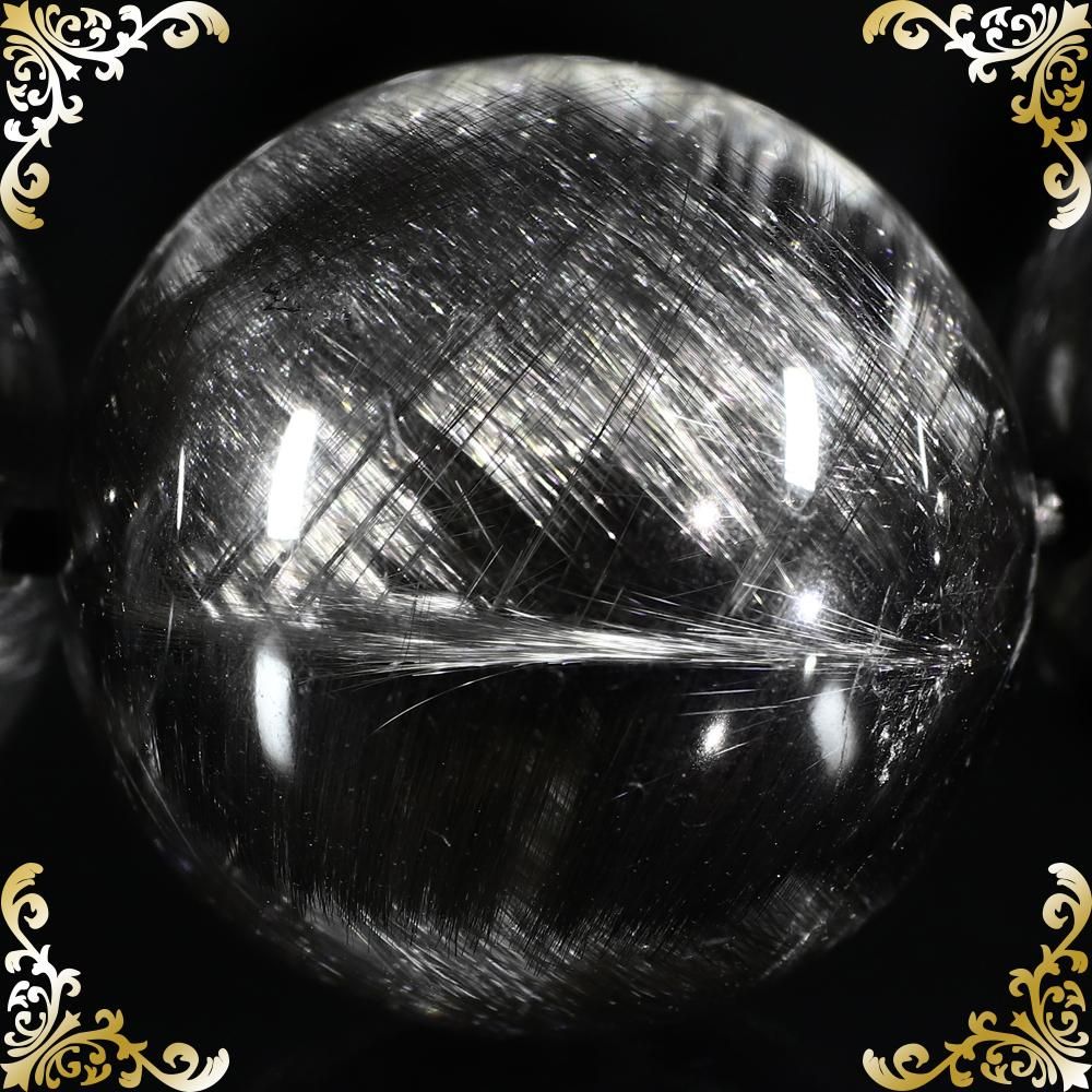 高品質　ブラックプラチナルチル　大粒 大幅値引きしました。 最高峰】プレミアムS ブラックプラチナルチルクォーツ 19.3mm