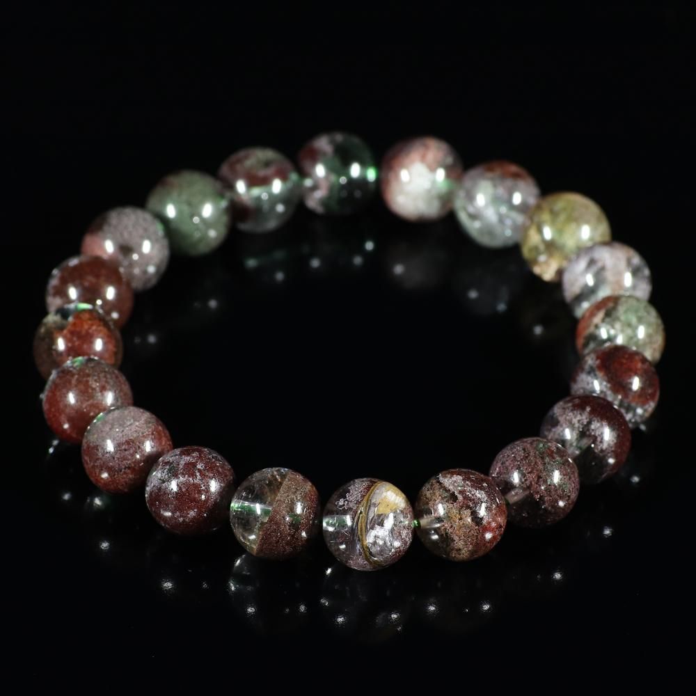 珍品】プラチナルチル入りガーデンクォーツ 9.5mm～10mm玉