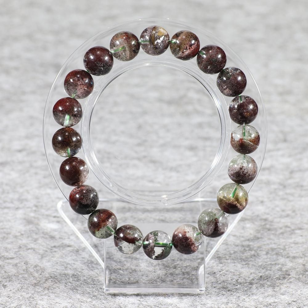 珍品】プラチナルチル入りガーデンクォーツ 9.5mm～10mm玉