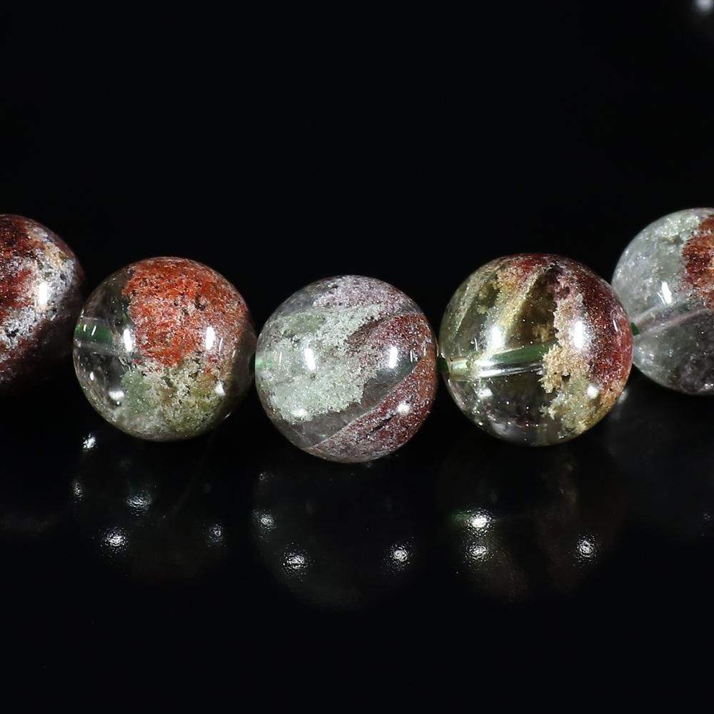 珍品】プラチナルチル入りガーデンクォーツ 9.5mm～10mm玉