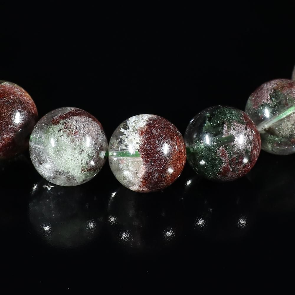 珍品】プラチナルチル入りガーデンクォーツ 9.5mm～10mm玉