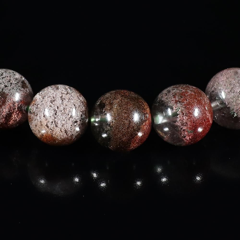 珍品】プラチナルチル入りガーデンクォーツ 9.5mm～10mm玉