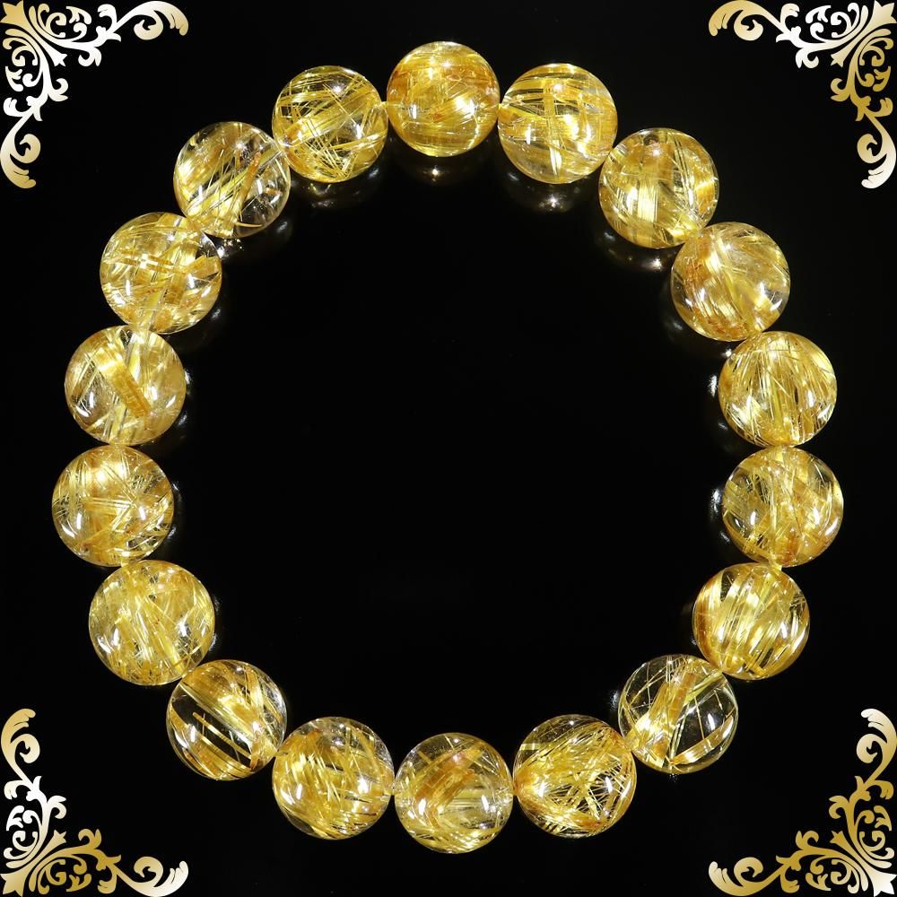 ⭐︎【天然】タイチンルチルクオーツ ブレスレット 12mm