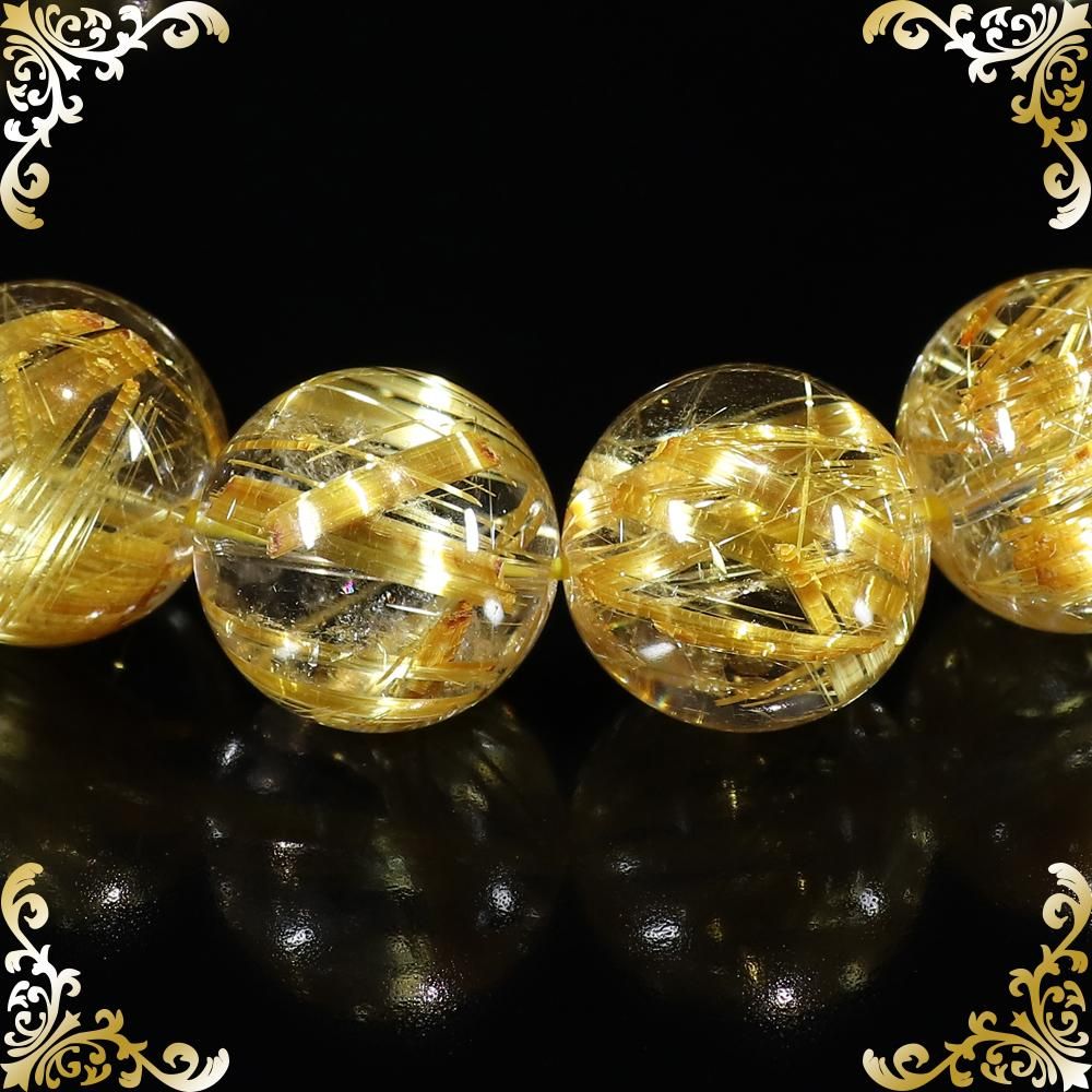 プレミアムイエローゴールドタイチンルチルクォーツ 20mm～20.5