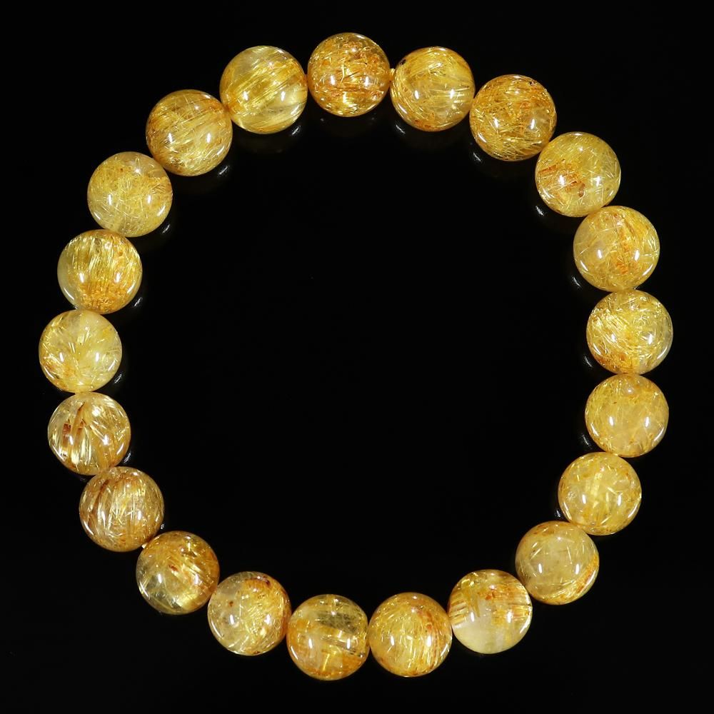 26 タイチンルチル 9mm 天然石 ブレスレットクリア ゴールドルチル 26 タイチンルチル 9mm 天然石 ブレスレットクリア ゴールド