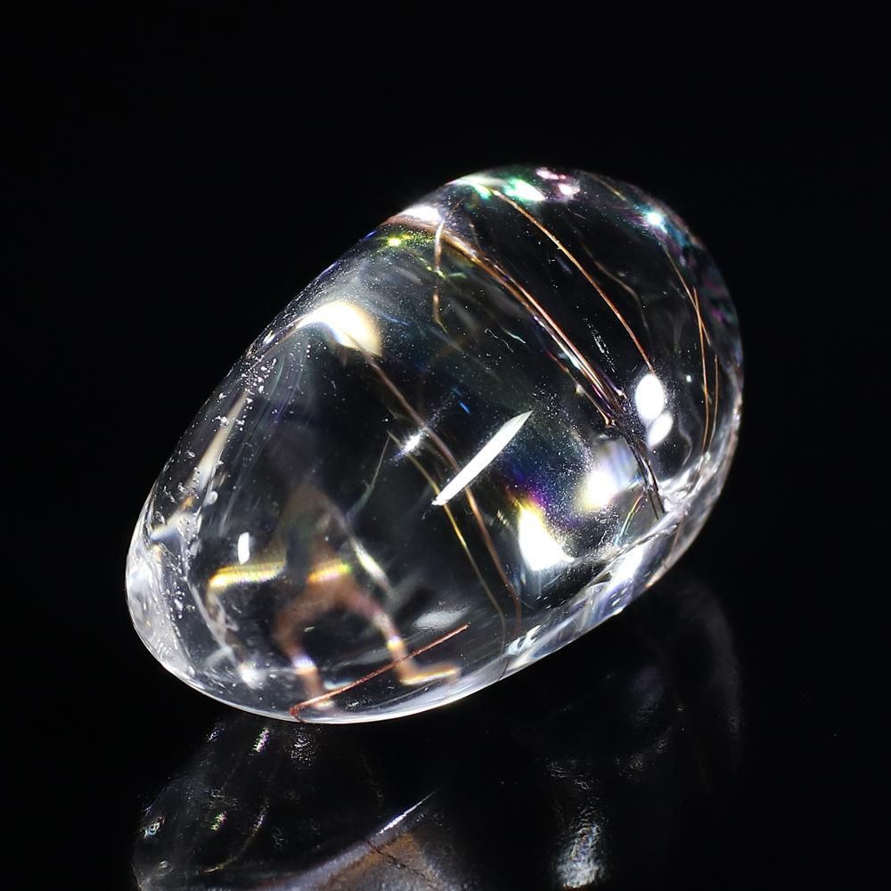 ルチルクォーツ　虹入り　フリーカット　多面カット　ポイント　台座付 ルチルクォーツ 虹入り フリーカット 多面カット ポイント 台座付